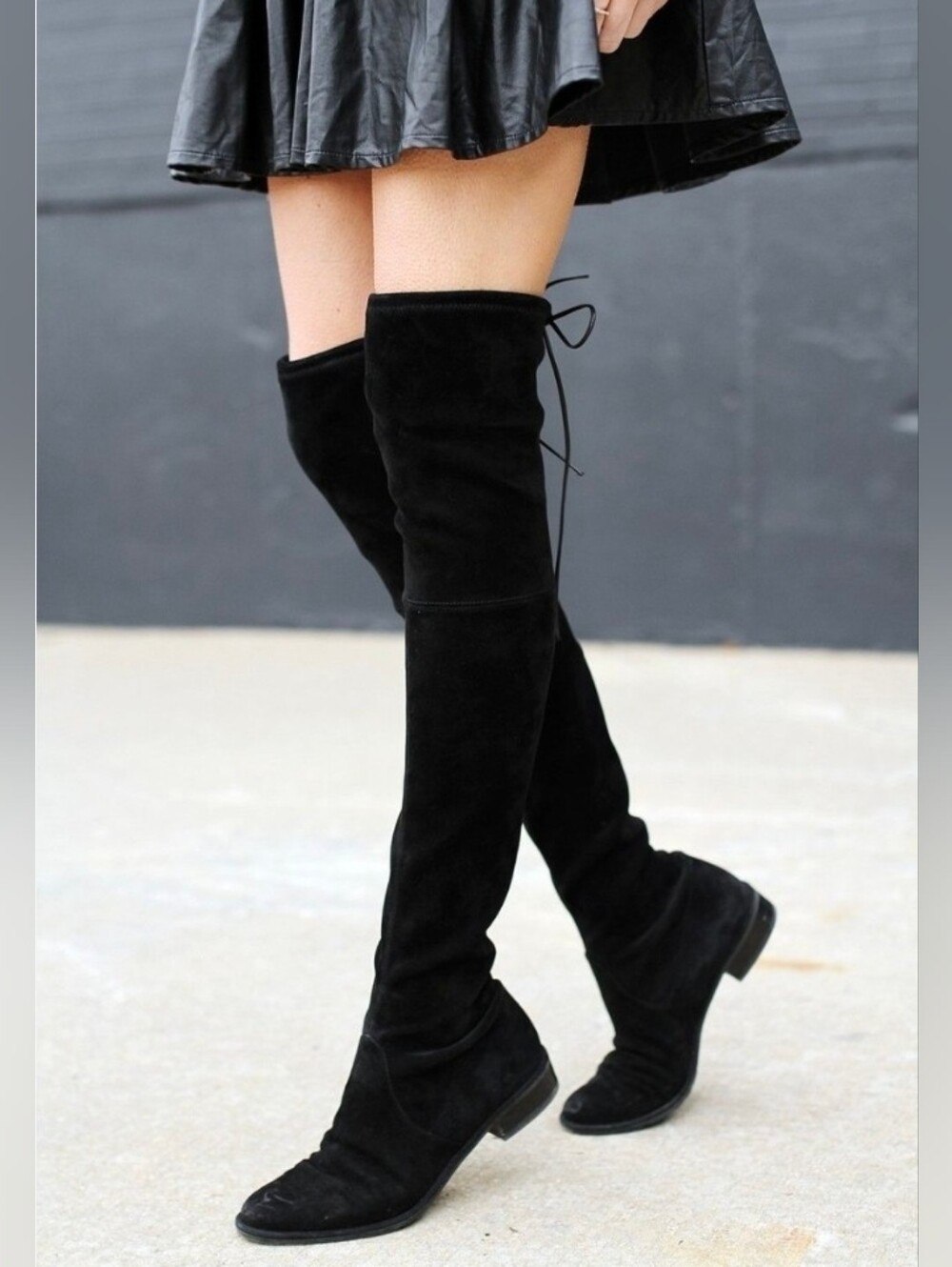 Authentic Stuart Weitzman Lowland Black Over-the-Knee Suede Boots